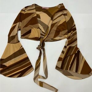 Sirens - vintage 1990s hippie core bell sleeve shrug - size small